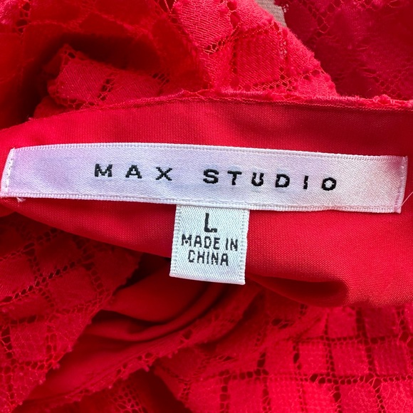 Max Studio Flowy Lace Sleeveless Sheath Lined Red Dress Size Large - Picture 8 of 10